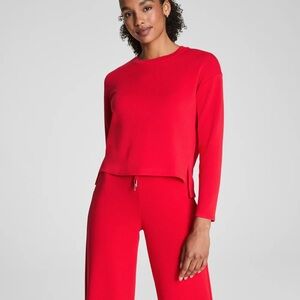 NWT SPANX Red Relaxed Long Sleeve Top